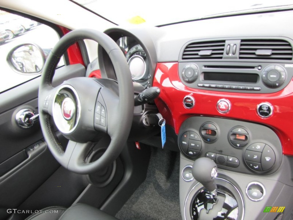 2012 Fiat 500 Lounge Pelle Nera/Nera (Black/Black) Dashboard Photo #56325032