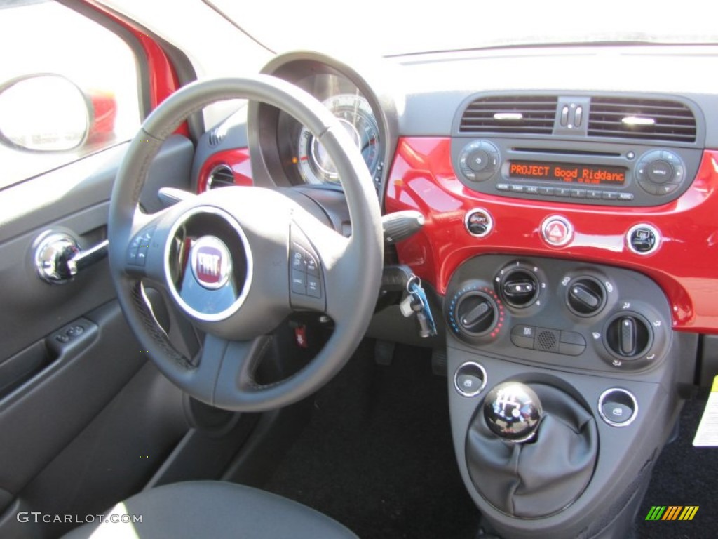 2012 Fiat 500 Pop Tessuto Grigio/Nero (Grey/Black) Dashboard Photo #56325380
