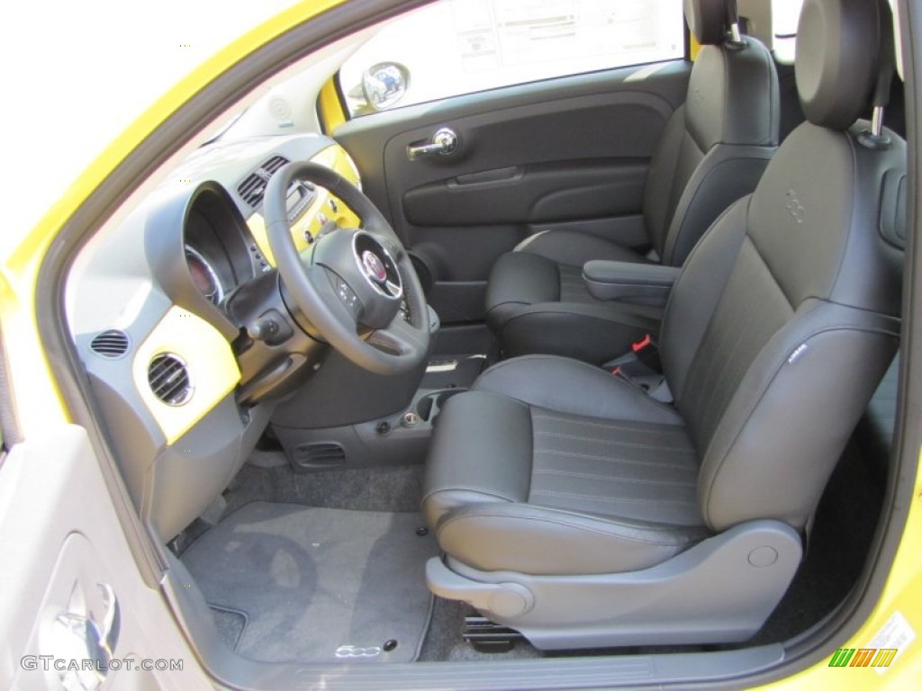 Pelle Nera/Nera (Black/Black) Interior 2012 Fiat 500 Lounge Photo #56325824