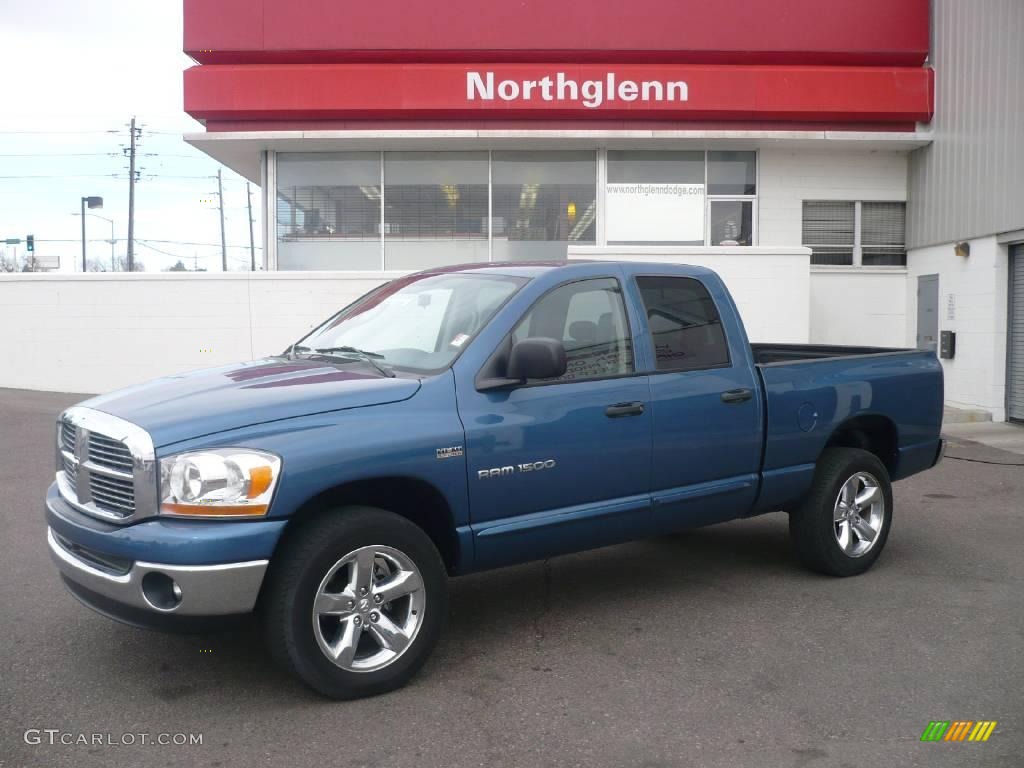 2006 Ram 1500 SLT Quad Cab 4x4 - Atlantic Blue Pearl / Medium Slate Gray photo #1