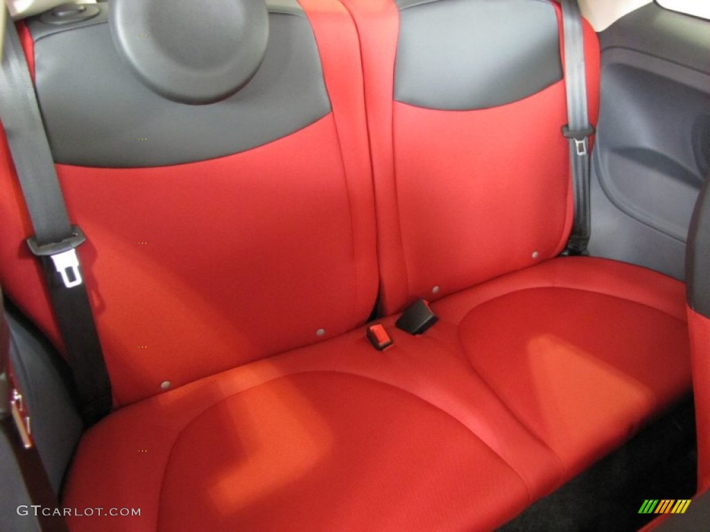 Tessuto Rosso/Nero (Red/Black) Interior 2012 Fiat 500 c cabrio Pop Photo #56328665