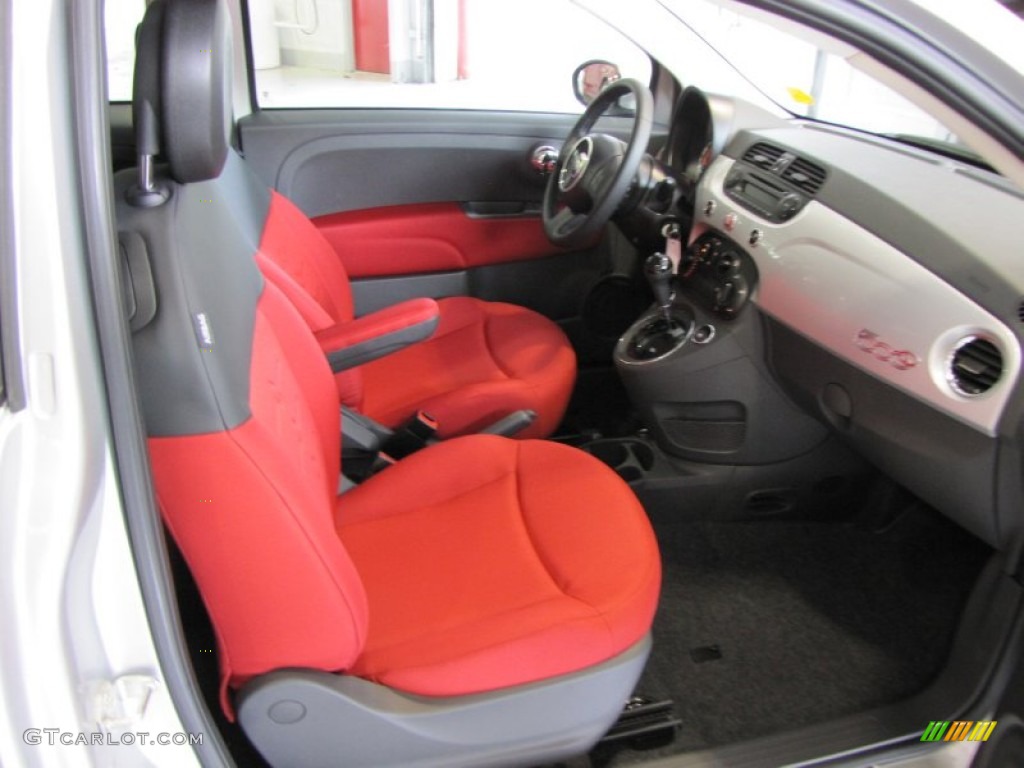 Tessuto Rosso/Nero (Red/Black) Interior 2012 Fiat 500 c cabrio Pop Photo #56328674