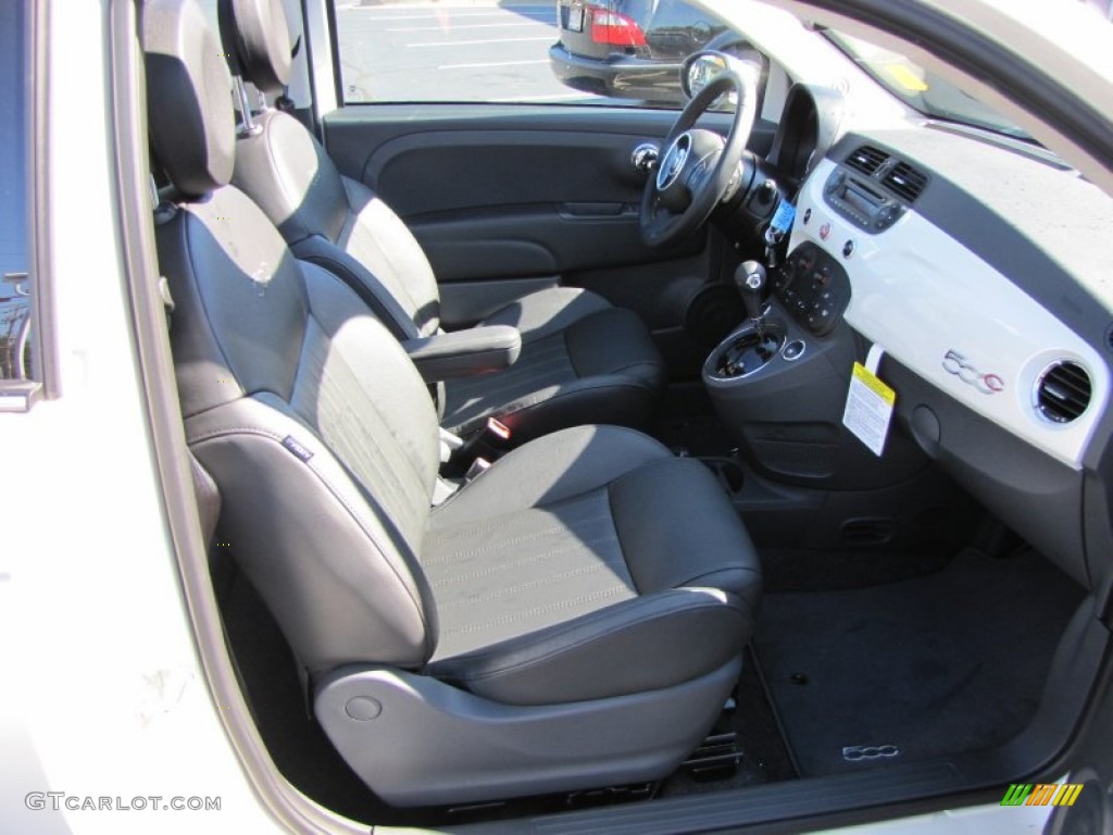 Pelle Nera/Nera (Black/Black) Interior 2012 Fiat 500 c cabrio Lounge Photo #56328938
