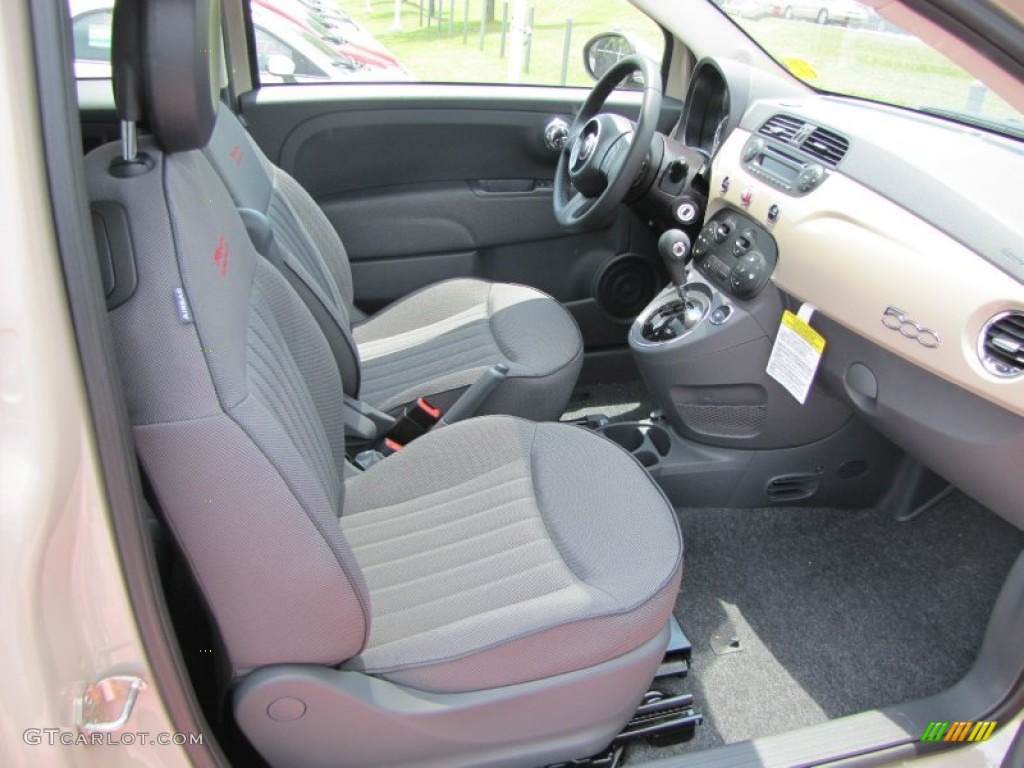 Tessuto Grigio/Nero (Grey/Black) Interior 2012 Fiat 500 Lounge Photo #56329056