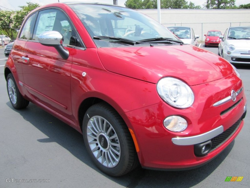 Rosso Brillante (Red) 2012 Fiat 500 Lounge Exterior Photo #56329134
