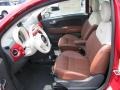 Pelle Marrone/Avorio (Brown/Ivory) 2012 Fiat 500 Lounge Interior