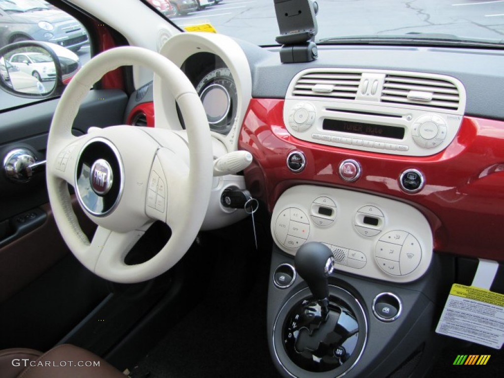 2012 Fiat 500 Lounge Pelle Marrone/Avorio (Brown/Ivory) Dashboard Photo #56329185