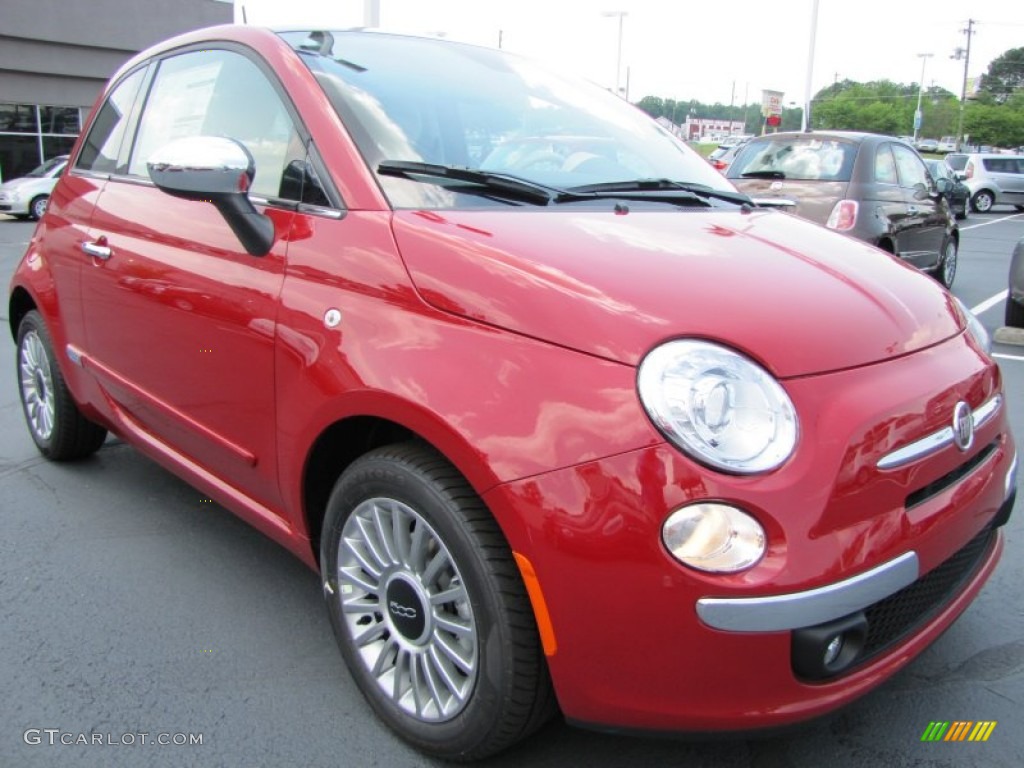 Rosso Brillante (Red) 2012 Fiat 500 Lounge Exterior Photo #56329245