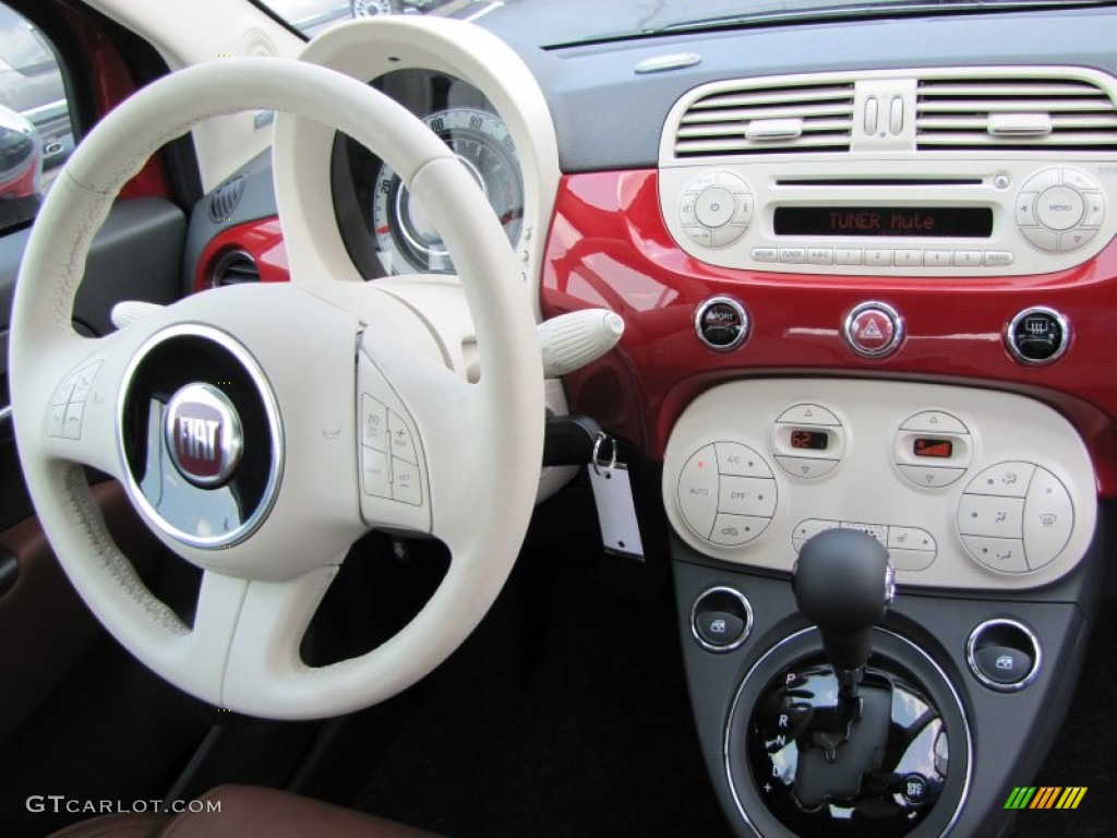 2012 Fiat 500 Lounge Pelle Marrone/Avorio (Brown/Ivory) Dashboard Photo #56329299