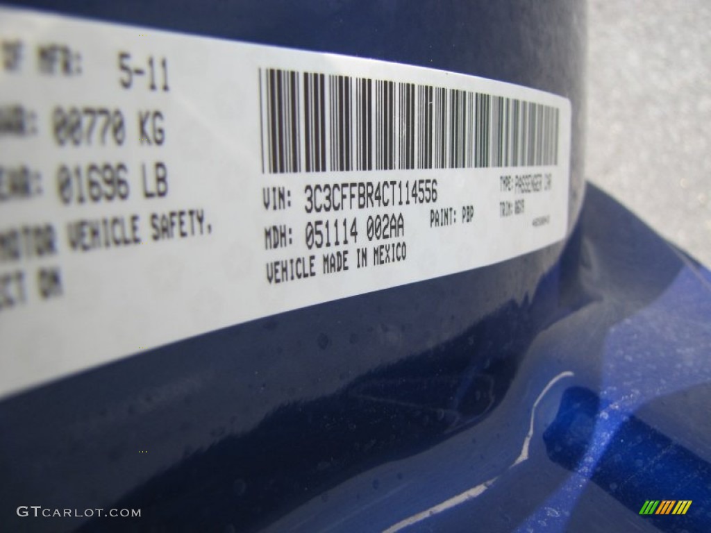 2012 500 Color Code PBP for Azzurro (Blue) Photo #56329878