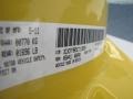 PYF: Giallo (Yellow) 2012 Fiat 500 Sport Color Code