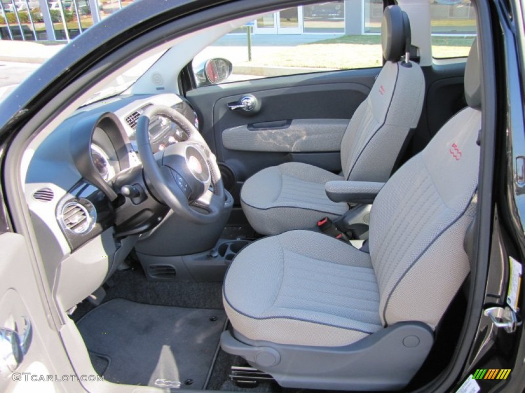 Tessuto Avorio-Nero/Nero (Ivory-Black/Black) Interior 2012 Fiat 500 c cabrio Lounge Photo #56330355