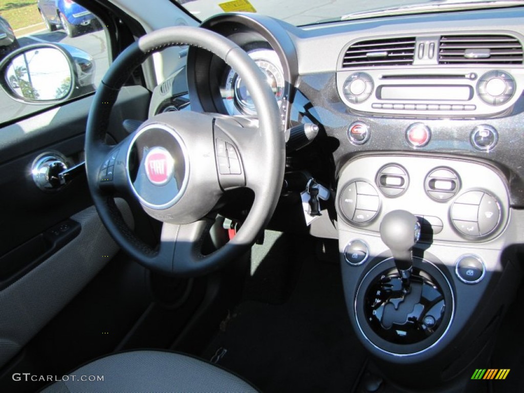 2012 Fiat 500 c cabrio Lounge Tessuto Avorio-Nero/Nero (Ivory-Black/Black) Dashboard Photo #56330397