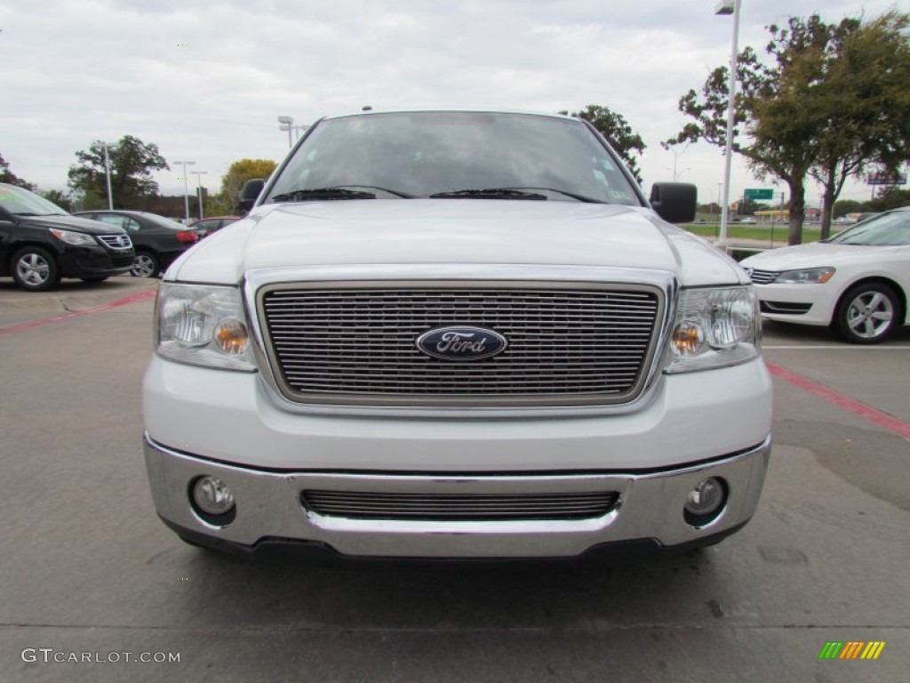 2007 F150 Lariat SuperCrew - Oxford White / Black photo #8
