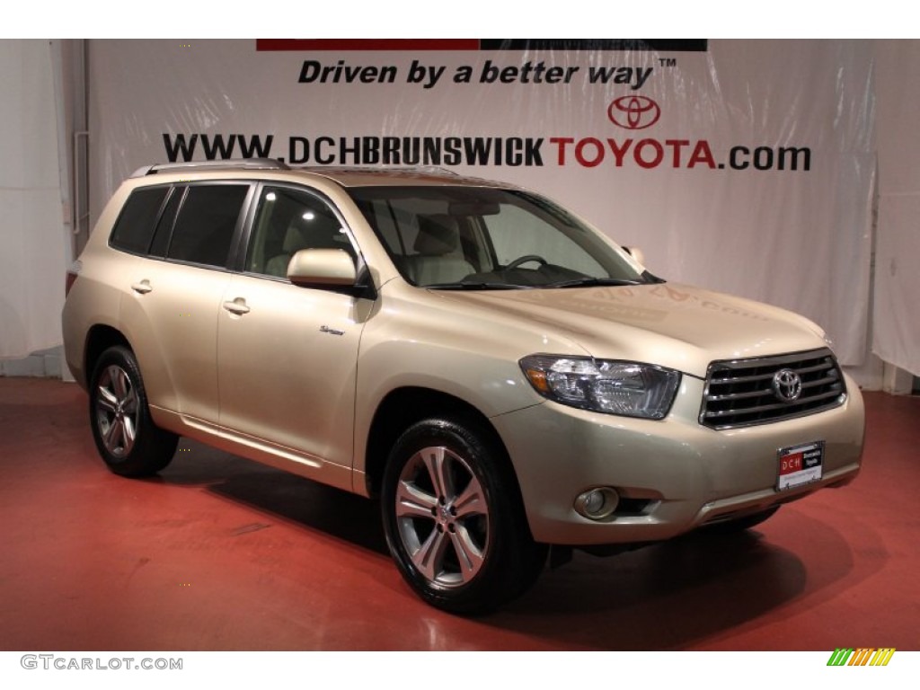 2009 Highlander Sport 4WD - Sandy Beach Metallic / Sand Beige photo #3