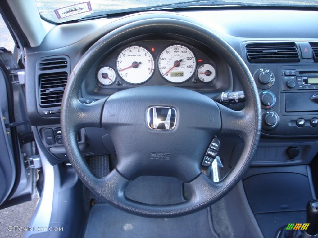 2002 Honda Civic EX Sedan Gray Steering Wheel Photo #56336046