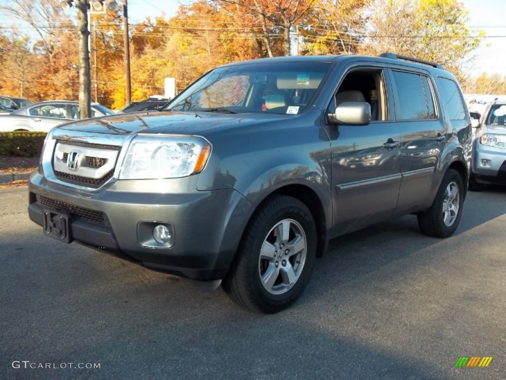 2009 Pilot EX-L 4WD - Nimbus Gray Metallic / Beige photo #2