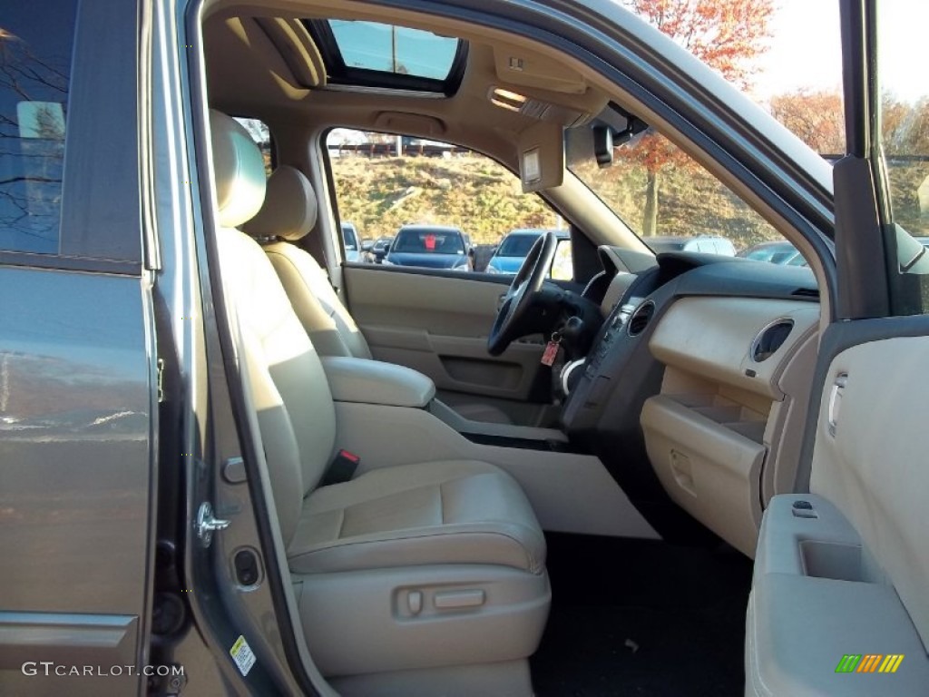 2009 Pilot EX-L 4WD - Nimbus Gray Metallic / Beige photo #13