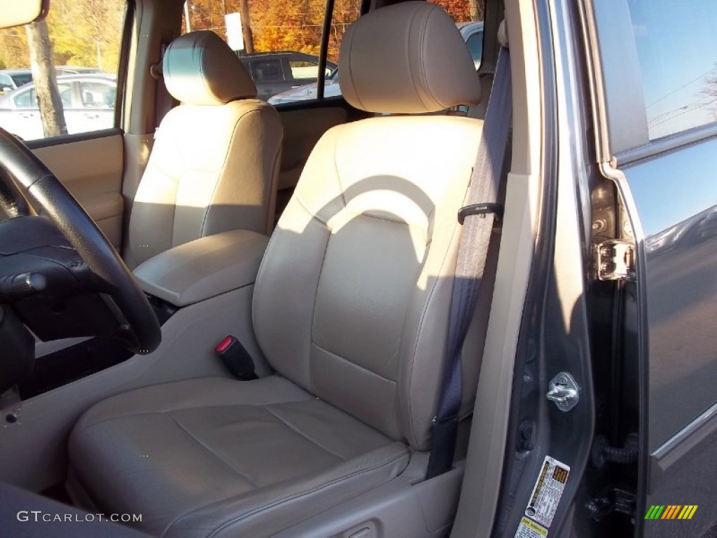 2009 Pilot EX-L 4WD - Nimbus Gray Metallic / Beige photo #16