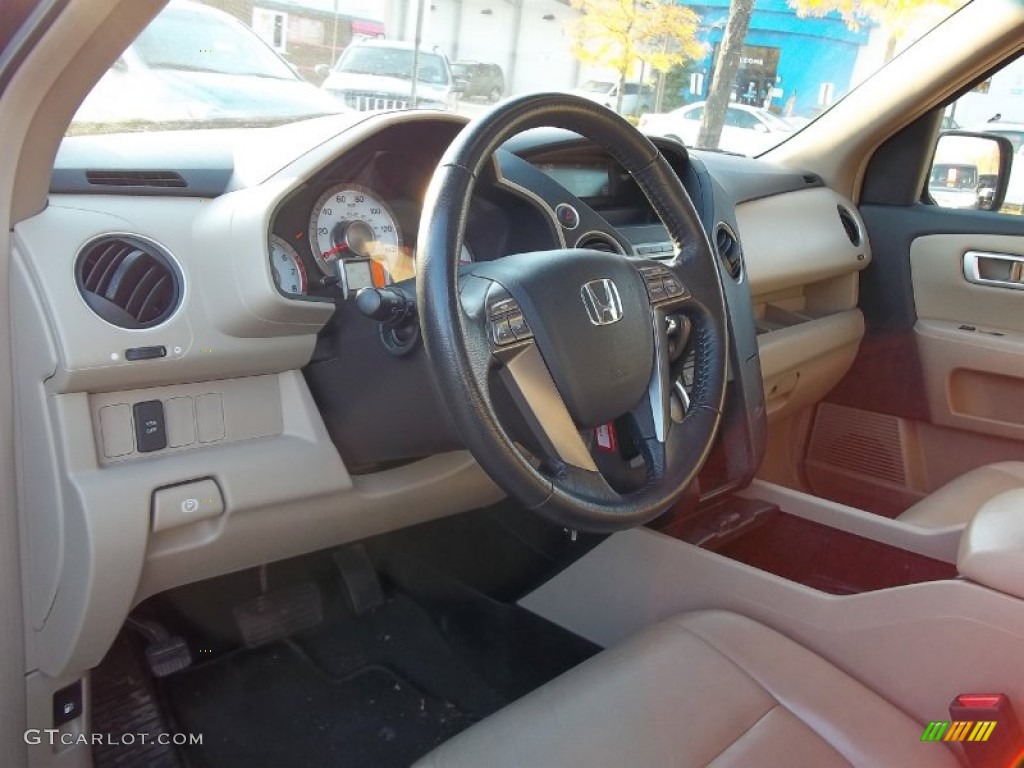 2009 Pilot EX-L 4WD - Nimbus Gray Metallic / Beige photo #20