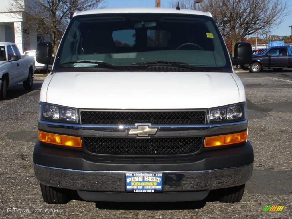 2011 Express LT 3500 Extended Passenger Van - Summit White / Medium Pewter photo #2