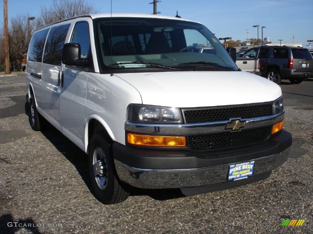 2011 Express LT 3500 Extended Passenger Van - Summit White / Medium Pewter photo #3