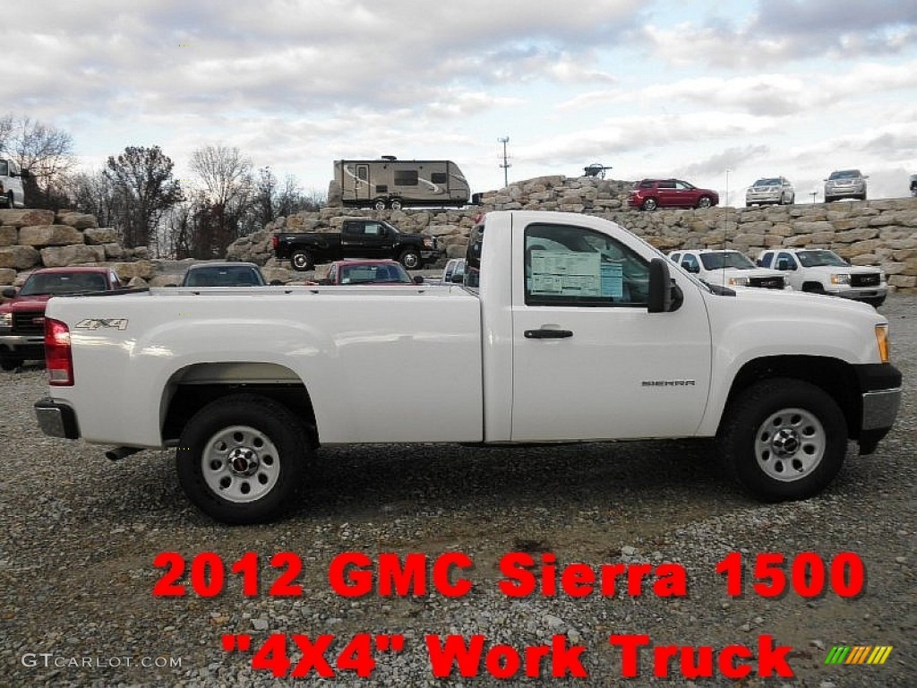 2012 Sierra 1500 Regular Cab 4x4 - Summit White / Dark Titanium photo #1