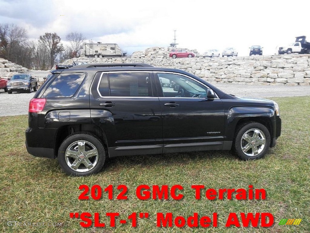 2012 Terrain SLT AWD - Carbon Black Metallic / Jet Black photo #1