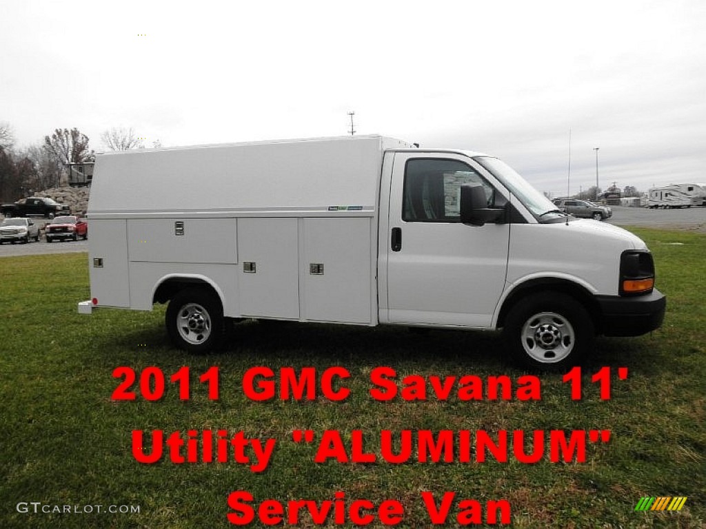 2011 Savana Cutaway 3500 Commercial Utility Truck - Summit White / Medium Pewter photo #1