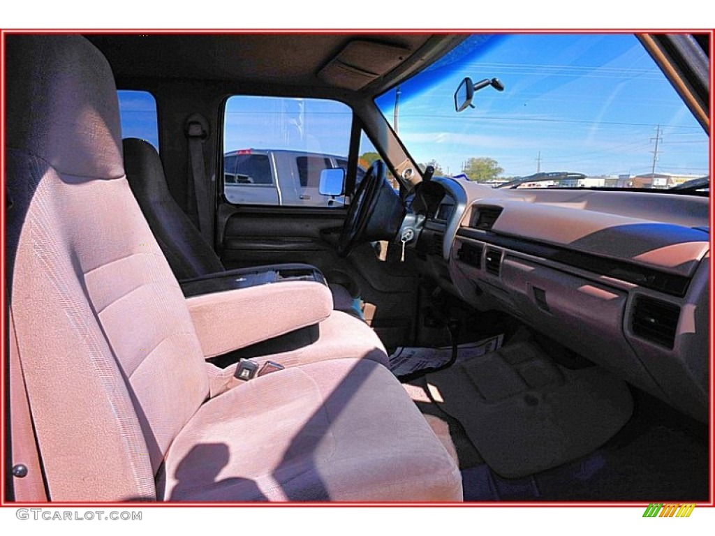 1996 F250 XLT Crew Cab 4x4 - Dark Tourmaline Green Metallic / Beige photo #22