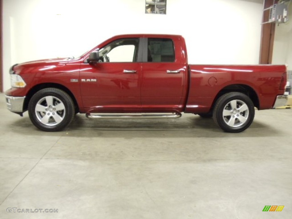 2009 Ram 1500 SLT Quad Cab - Inferno Red Crystal Pearl / Dark Slate/Medium Graystone photo #2