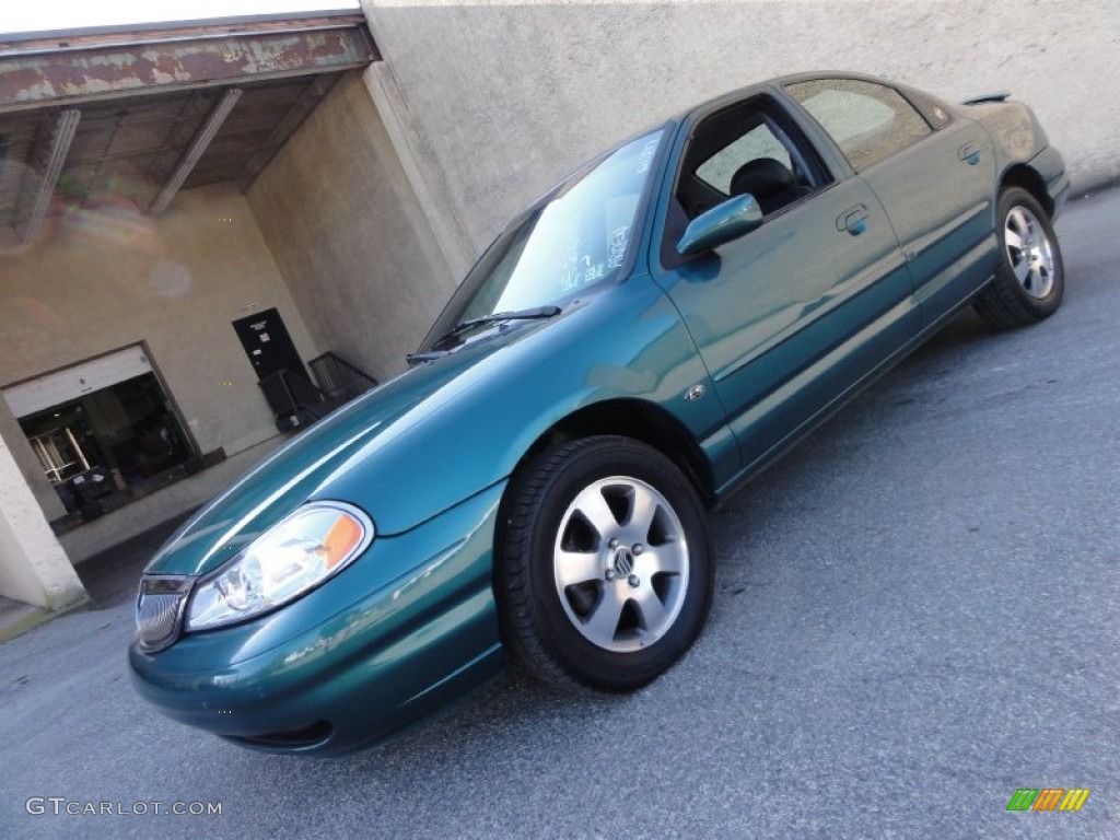 1998 Mystique LS - Dark Satin Green Metallic / Midnight Blue photo #1