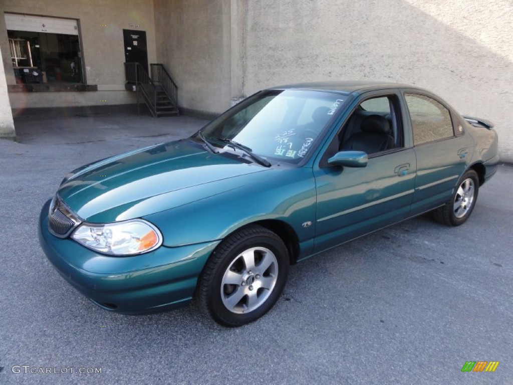 1998 Mystique LS - Dark Satin Green Metallic / Midnight Blue photo #2