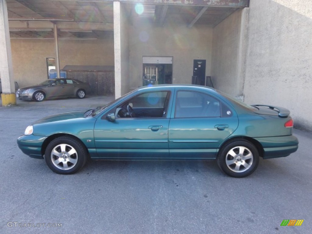 1998 Mystique LS - Dark Satin Green Metallic / Midnight Blue photo #11