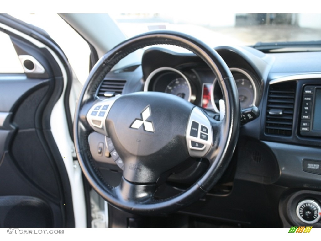 2009 Lancer GTS - Wicked White Satin / Black photo #12