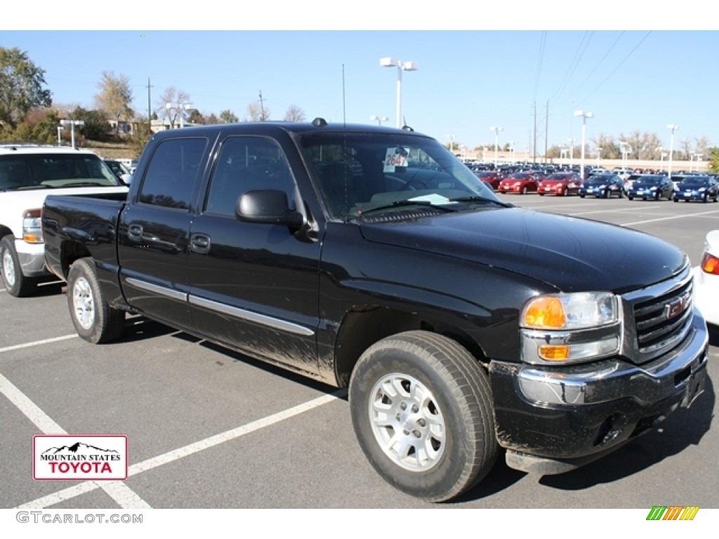 2005 Sierra 1500 SLT Crew Cab 4x4 - Onyx Black / Dark Pewter photo #1