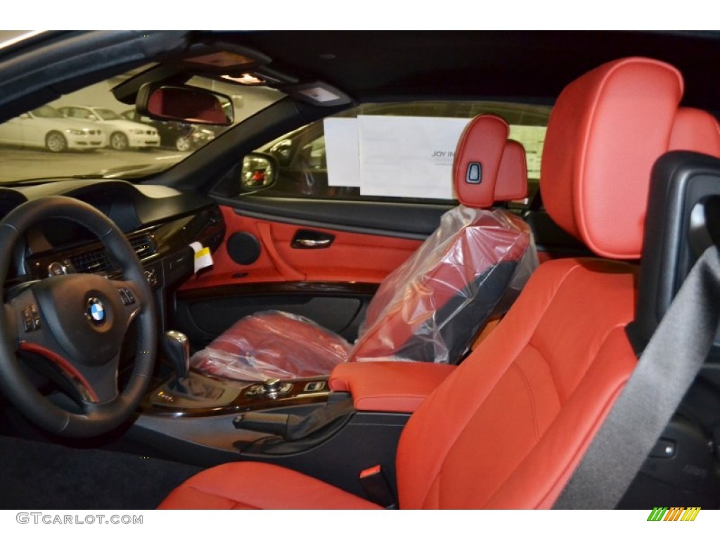Coral Red/Black Interior 2012 BMW 3 Series 328i Convertible Photo #56342899