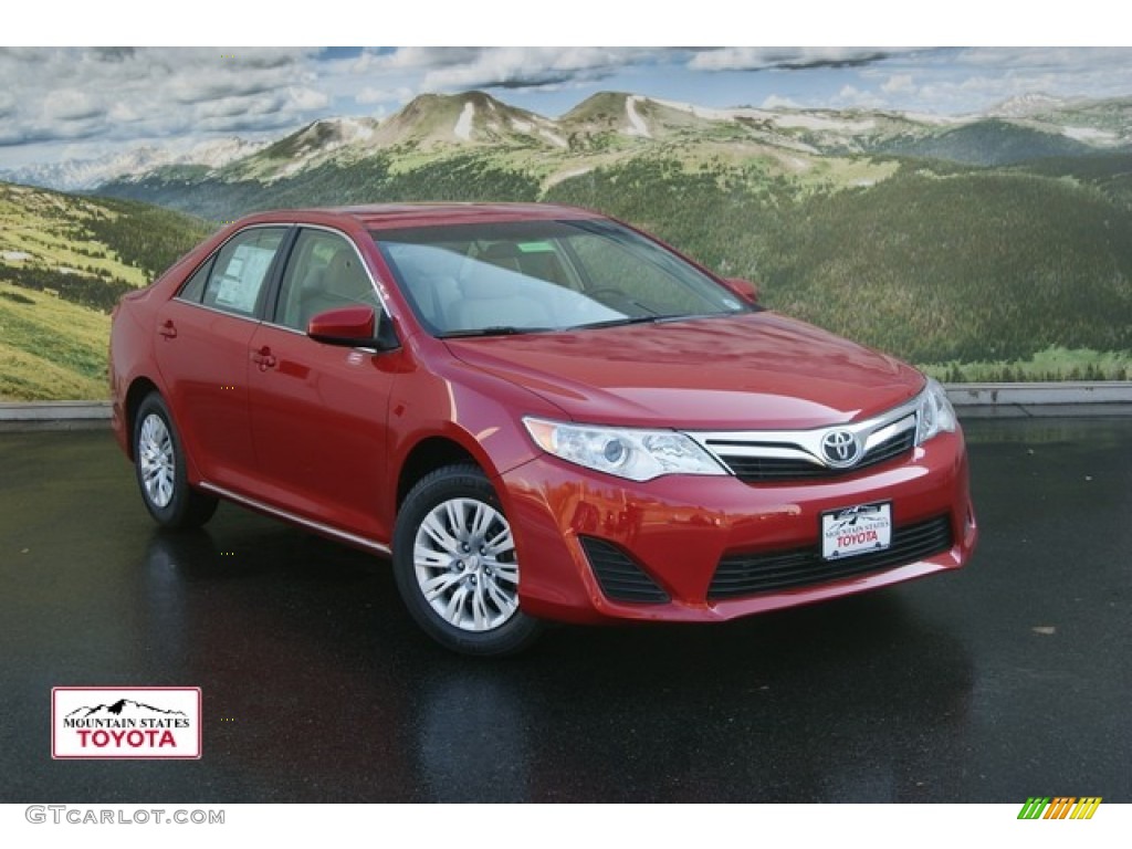 2012 Camry LE - Barcelona Red Metallic / Ivory photo #1