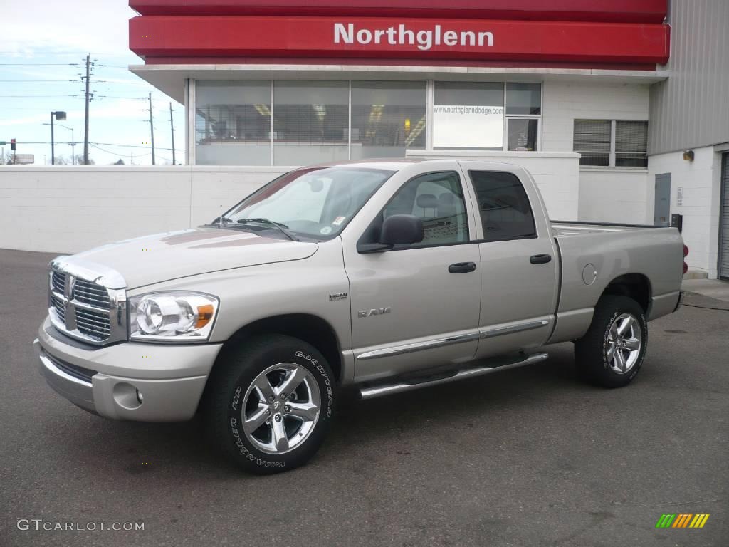 2008 Ram 1500 Laramie Quad Cab 4x4 - Mineral Gray Metallic / Khaki photo #1