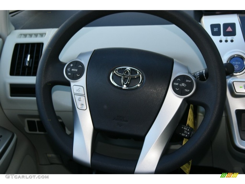 2012 Toyota Prius v Three Hybrid Misty Gray Steering Wheel Photo #56345716