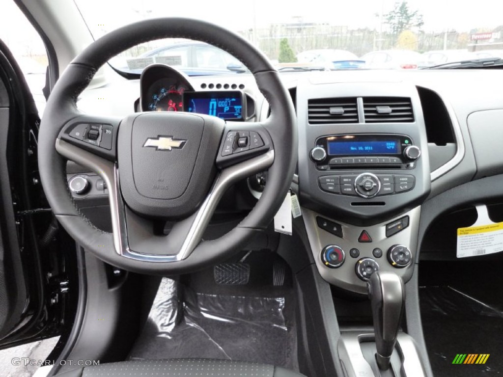 2012 Chevrolet Sonic LTZ Sedan Jet Black/Dark Titanium Dashboard Photo #56350072
