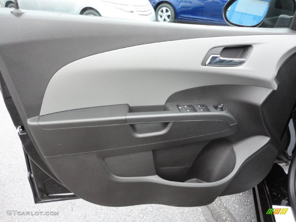 2012 Chevrolet Sonic LTZ Sedan Jet Black/Dark Titanium Door Panel Photo #56350087
