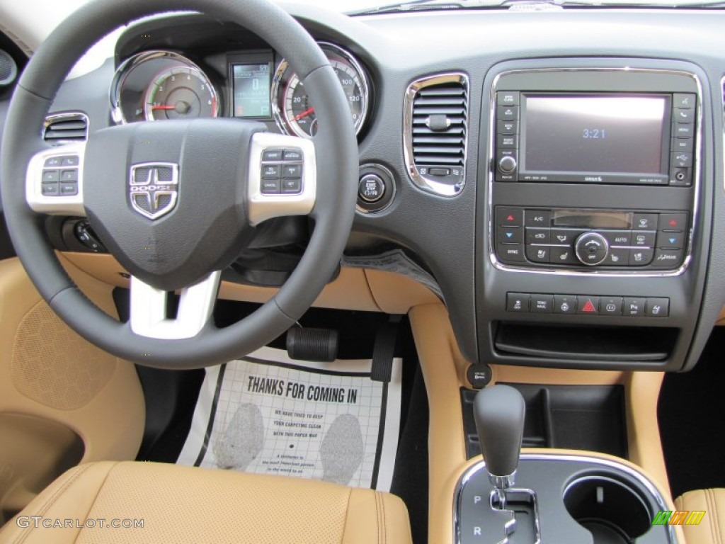 2012 Dodge Durango Citadel Black/Tan Dashboard Photo #56355568