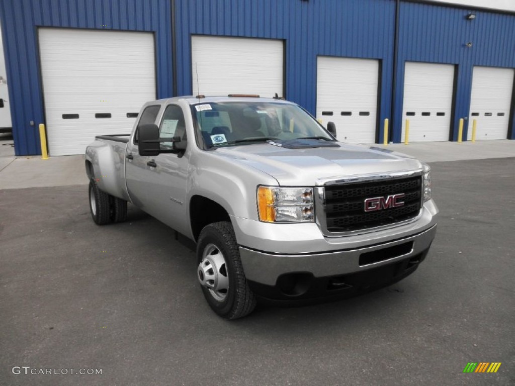 Quicksilver Metallic 2012 GMC Sierra 3500HD Crew Cab 4x4 Dually Exterior Photo #56356024