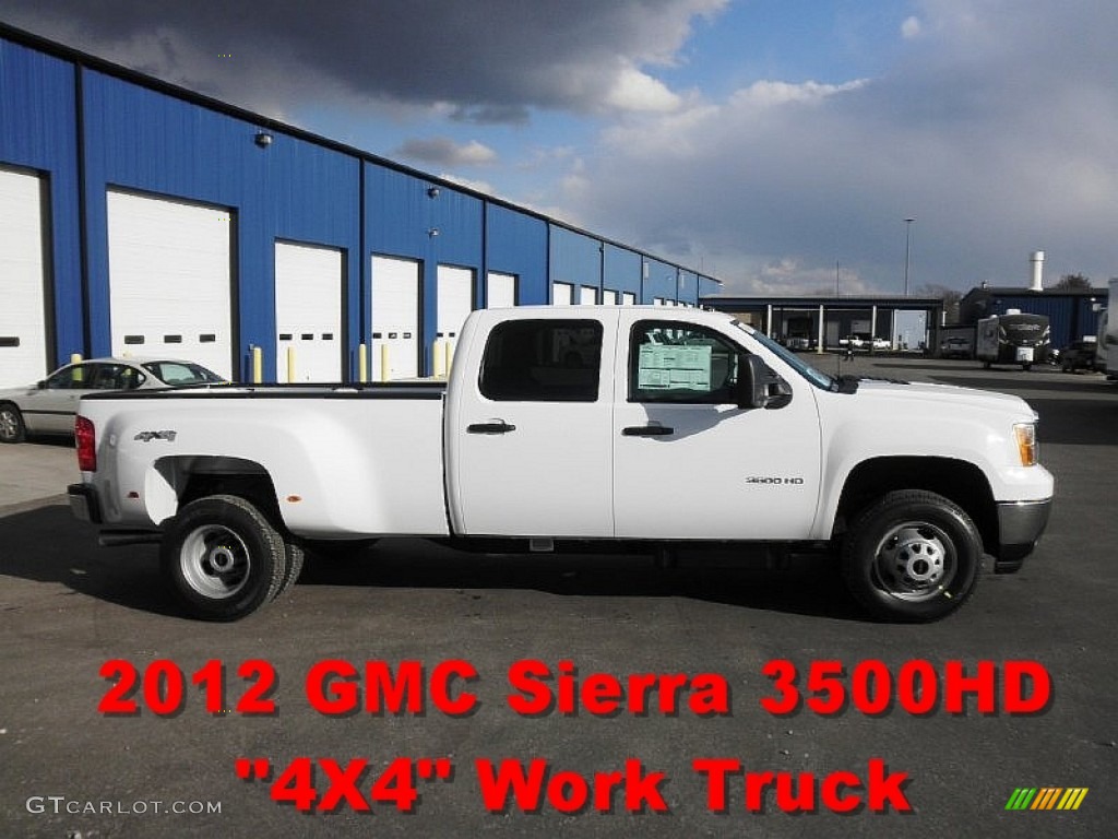 2012 Sierra 3500HD Crew Cab 4x4 Dually - Summit White / Dark Titanium photo #1