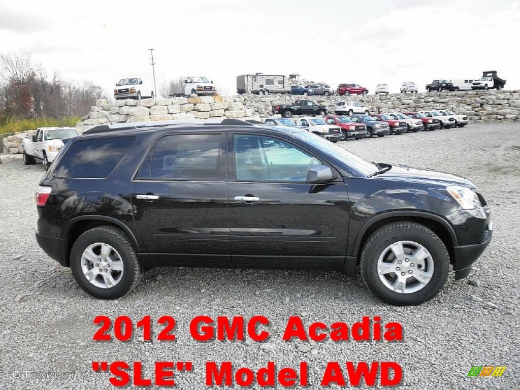 2012 Acadia SLE AWD - Carbon Black Metallic / Ebony photo #1