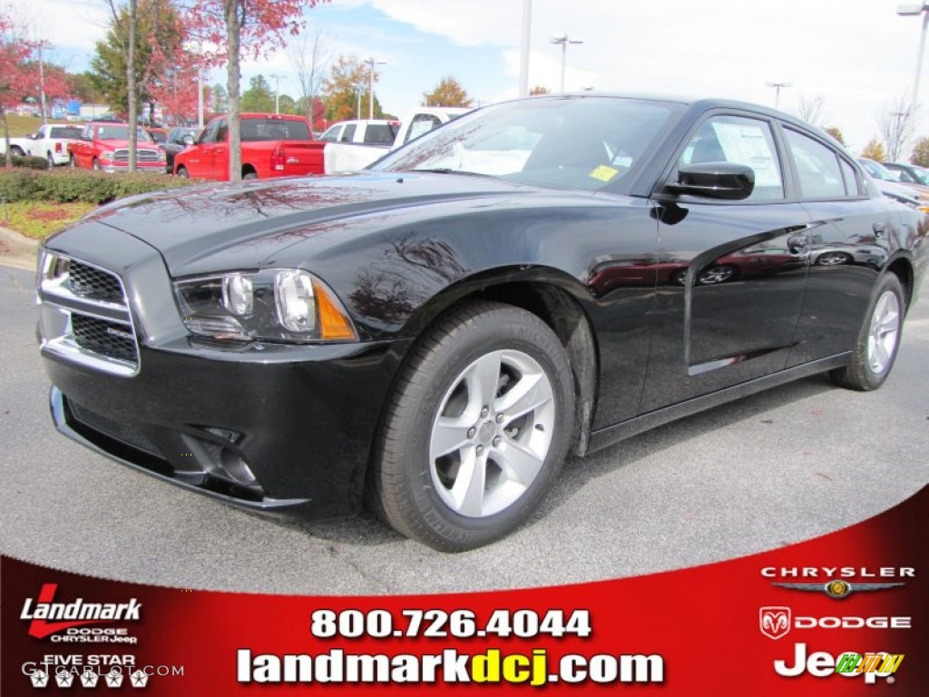 2012 Charger SXT - Pitch Black / Black photo #1