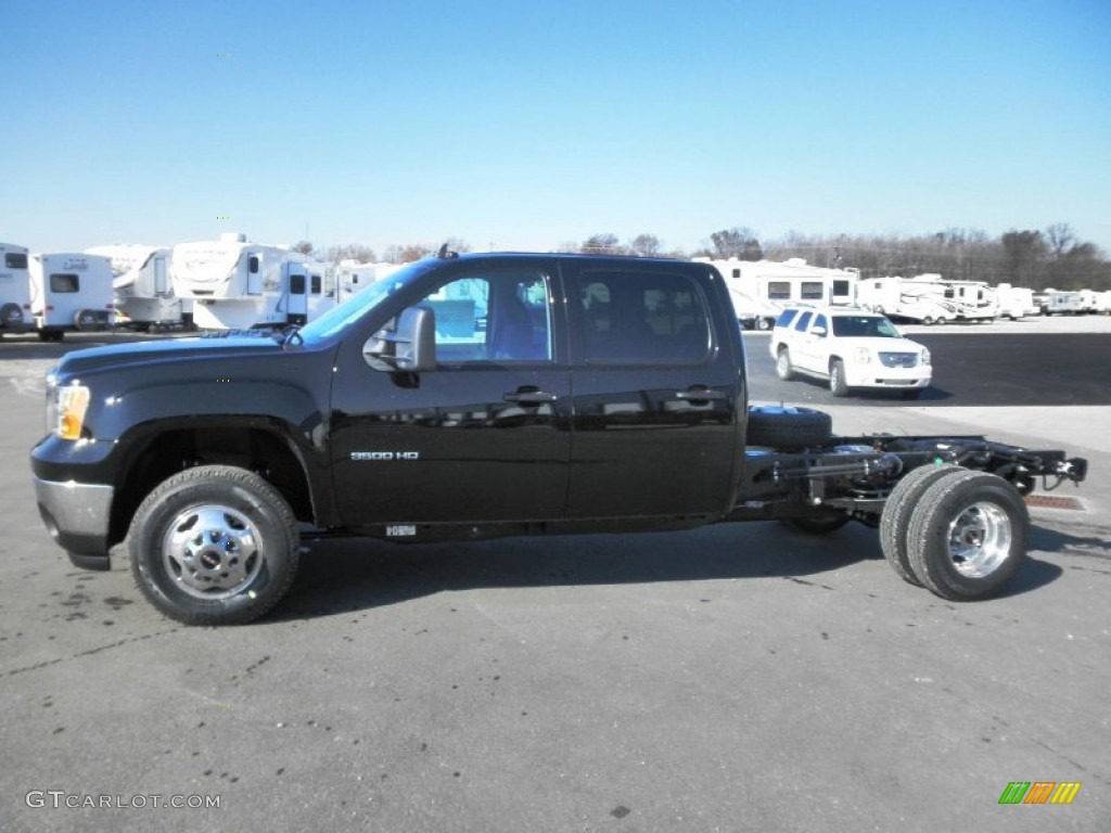 Onyx Black 2012 GMC Sierra 3500HD SLE Crew Cab 4x4 Chassis Exterior Photo #56357212
