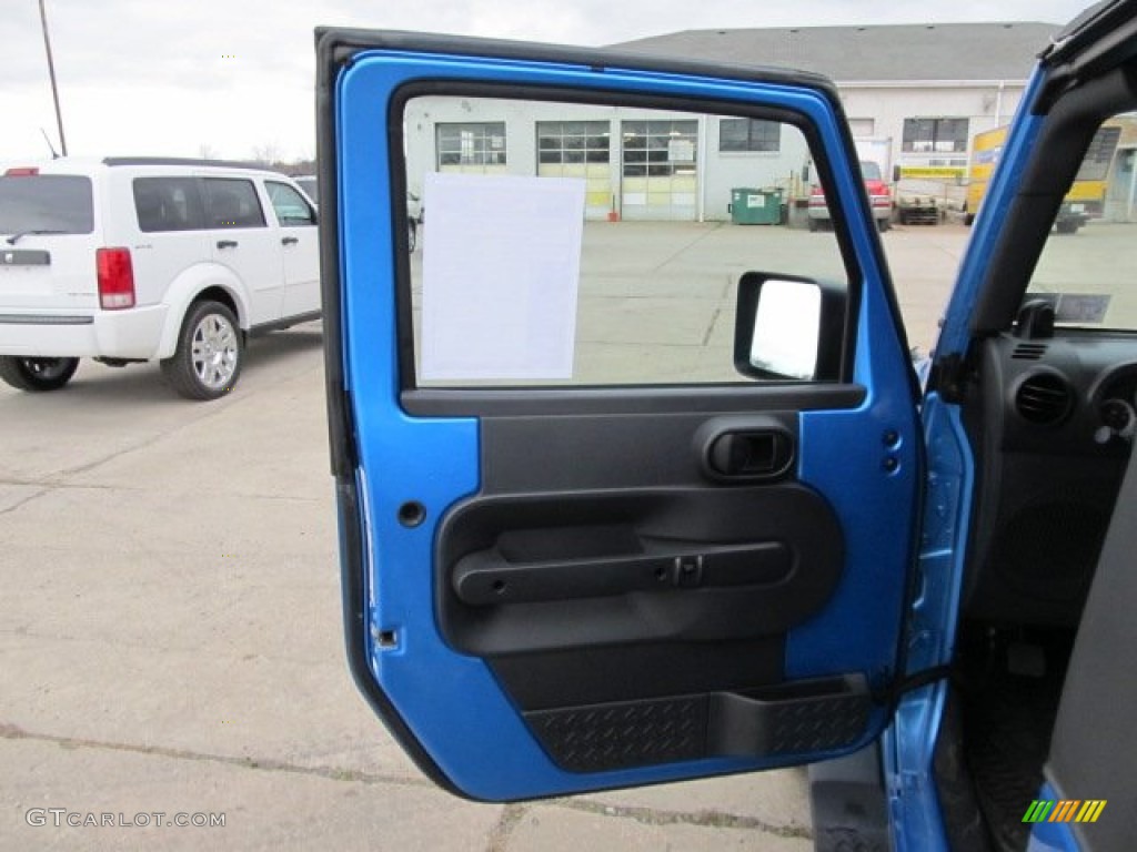 2010 Jeep Wrangler Sport Islander Edition 4x4 Dark Slate Gray/Blue Door Panel Photo #56360504