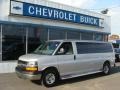 2010 Sheer Silver Metallic Chevrolet Express LT 3500 Extended Passenger Van  photo #1